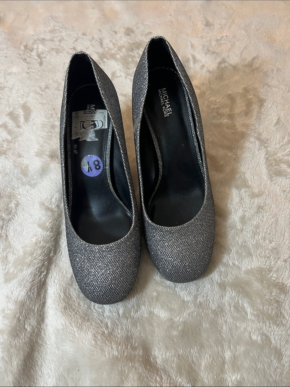 Michael Kors Women's Silver Glitter Pump